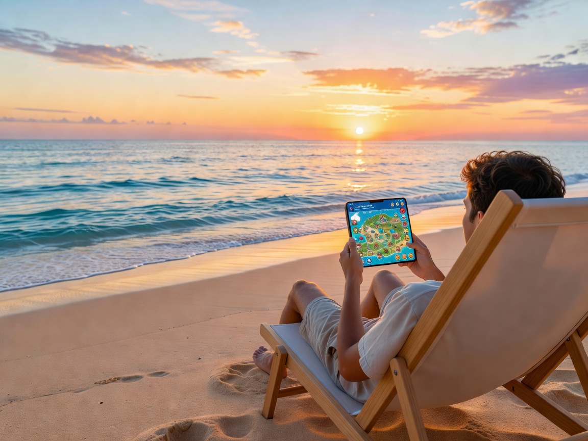 Content expansions represented by a beach shoreline panorama
